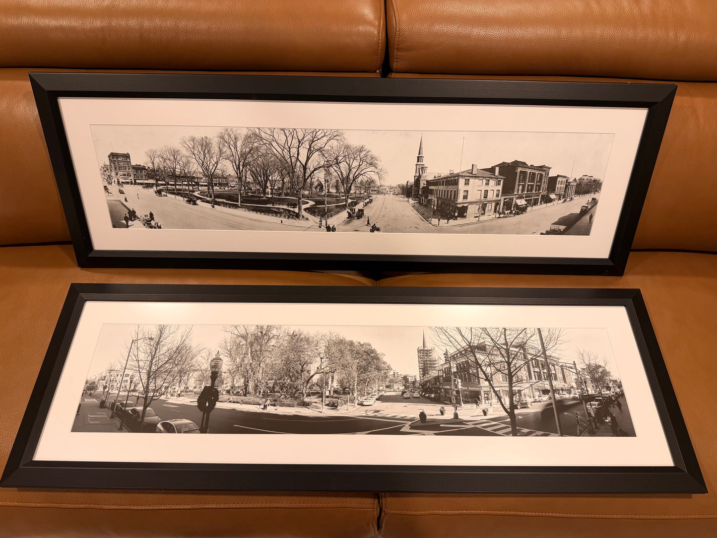 "Revolution on the Green" - Framed panoramic image pair of c.1910 original and 2025 remake - First printing limited edition of 10